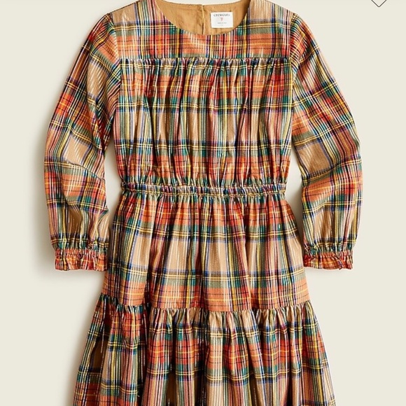J. Crew ruched camel tartan dress - Picture 9 of 9